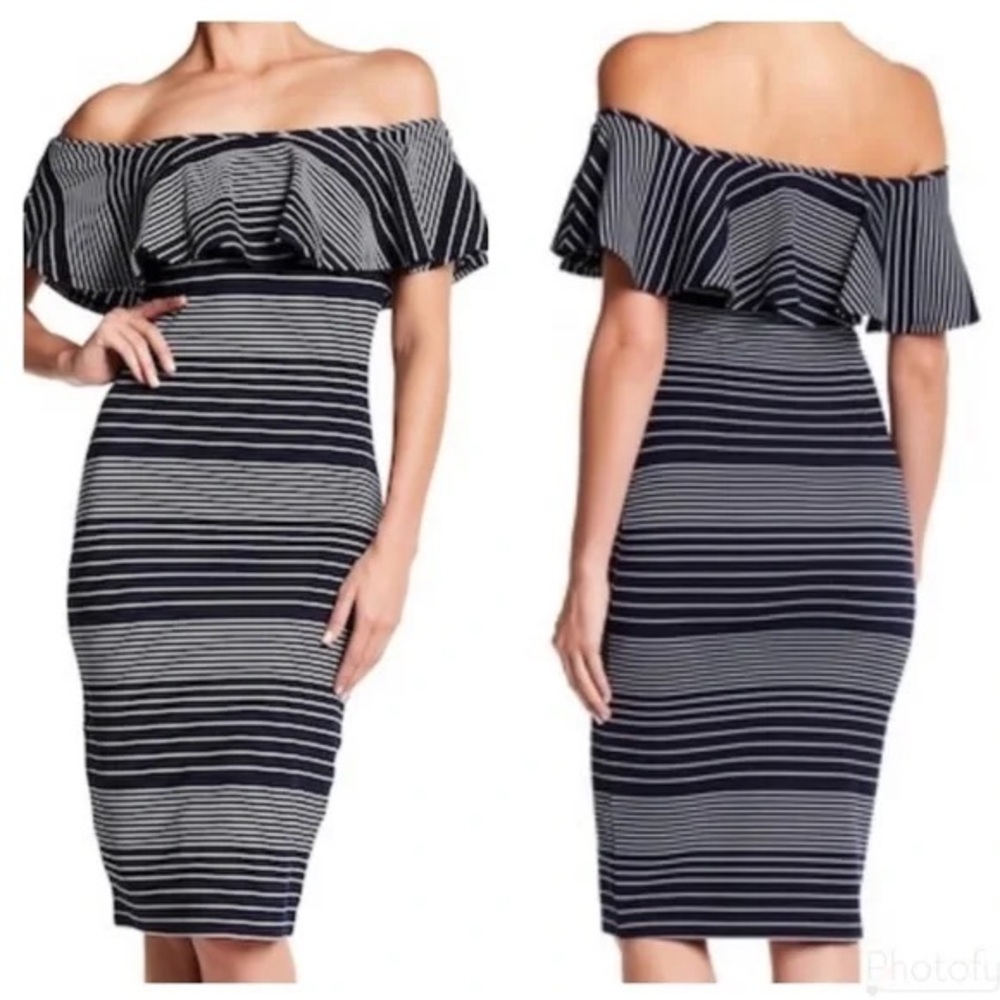 Romeo & Juliet Off-Shoulder Striped Dress